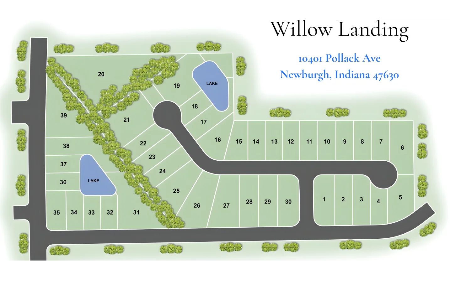 Willow Landing Lot Map